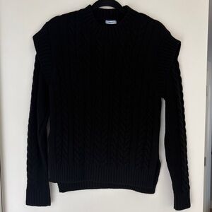 Mayoral Black Cable Knit Crewneck Sweater